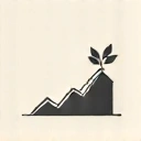 Icona che rappresenta risultati duraturi con un grafico in crescita
