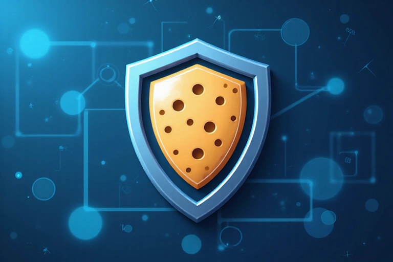 Icona di un cookie con scudo di protezione