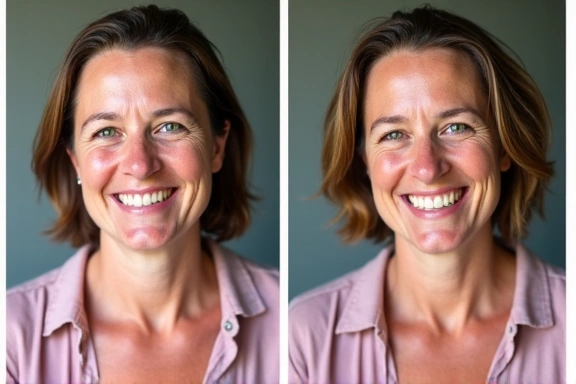 Foto di Anna prima e dopo la trasformazione